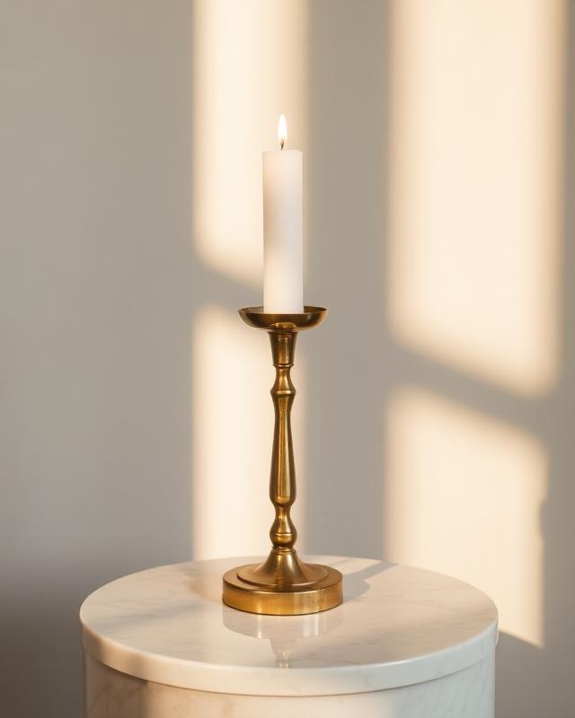 Brushed Brass Taper Holder
