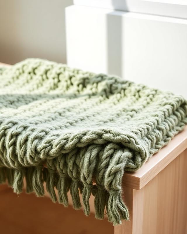 Heavy Knit Wool Throw
